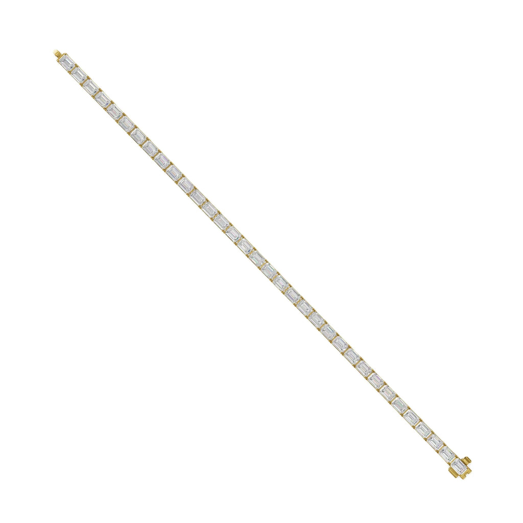 14k Gold Emerald Cut E/F, VS+ East-West Lab Diamond Tennis Bracelet - Shami Fine Watchmaking & Jewelry