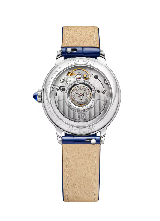 Classima 10808 Automatic, Date display, 31mm Steel Diamond Set Case, Leather