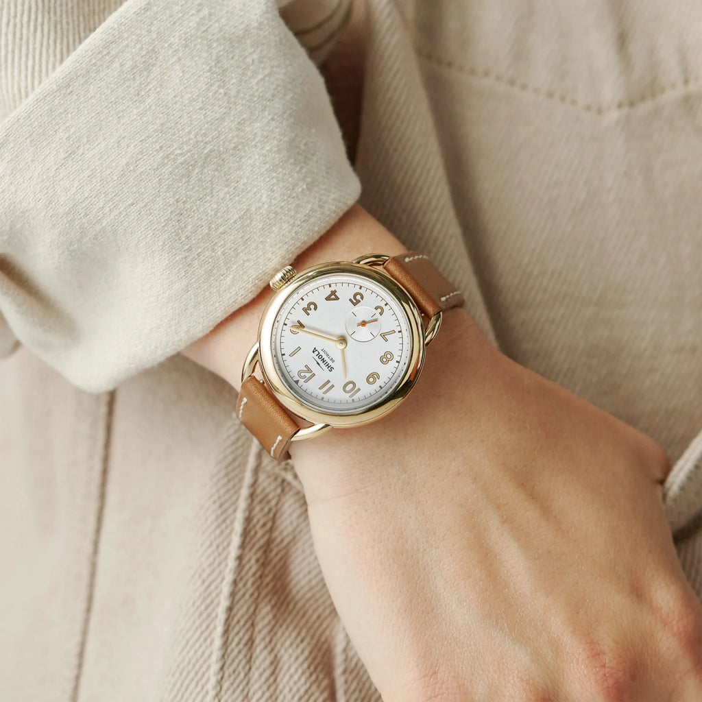 Shinola Runabout quartz 36mm,Sub Second Dial, Leather Strap