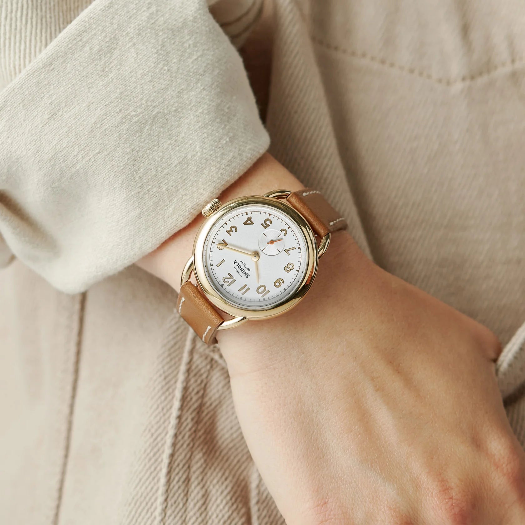 Shinola Runabout quartz 36mm,Sub Second Dial, Leather Strap