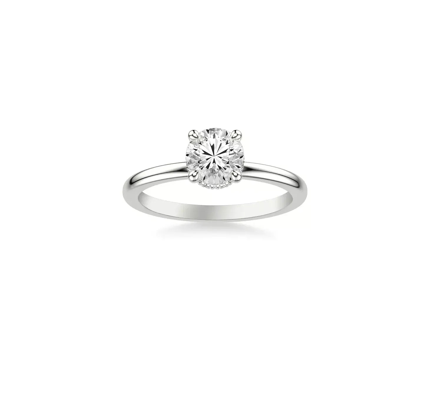 18k White Gold IGI 2.00 carat E VVS2 Round Brilliant Lab Diamond Ring - Shami Fine Watchmaking & Jewelry