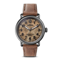 Shinola Runwell Argonite 703 quartz 41mm Petoskey Dial, Leather Strap
