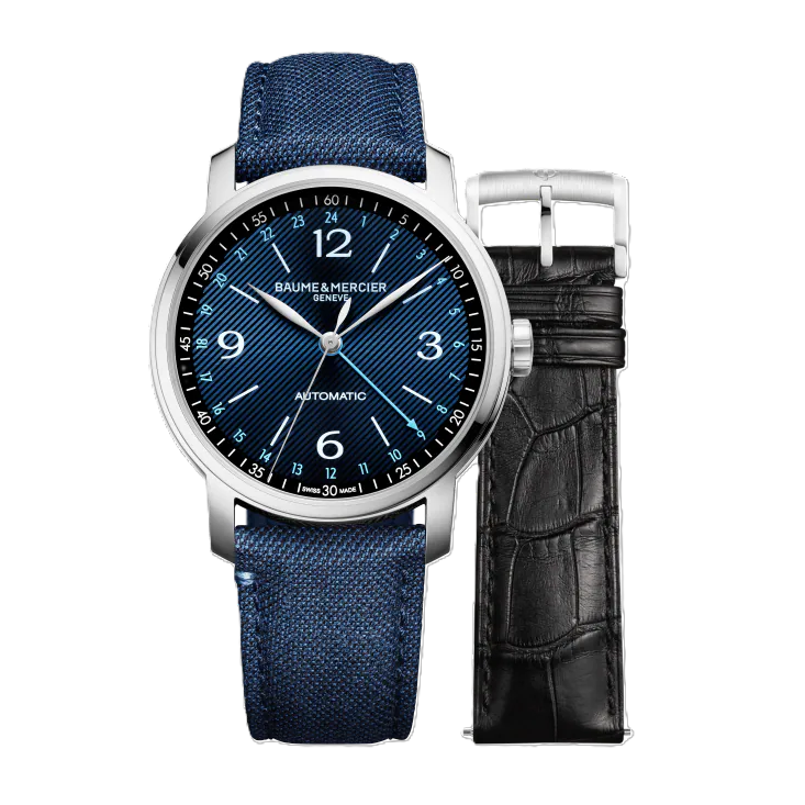 Classima 10734 Automatic, Dual Time, 42 mm Steel Case, Fabric STrap