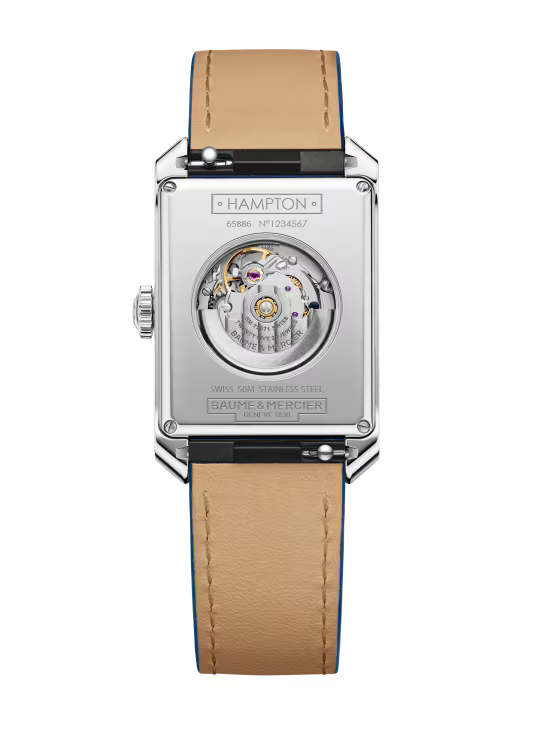Hampton 10732 Automatic Watch, 43 x 27 mm Steel Case, Leather Strap