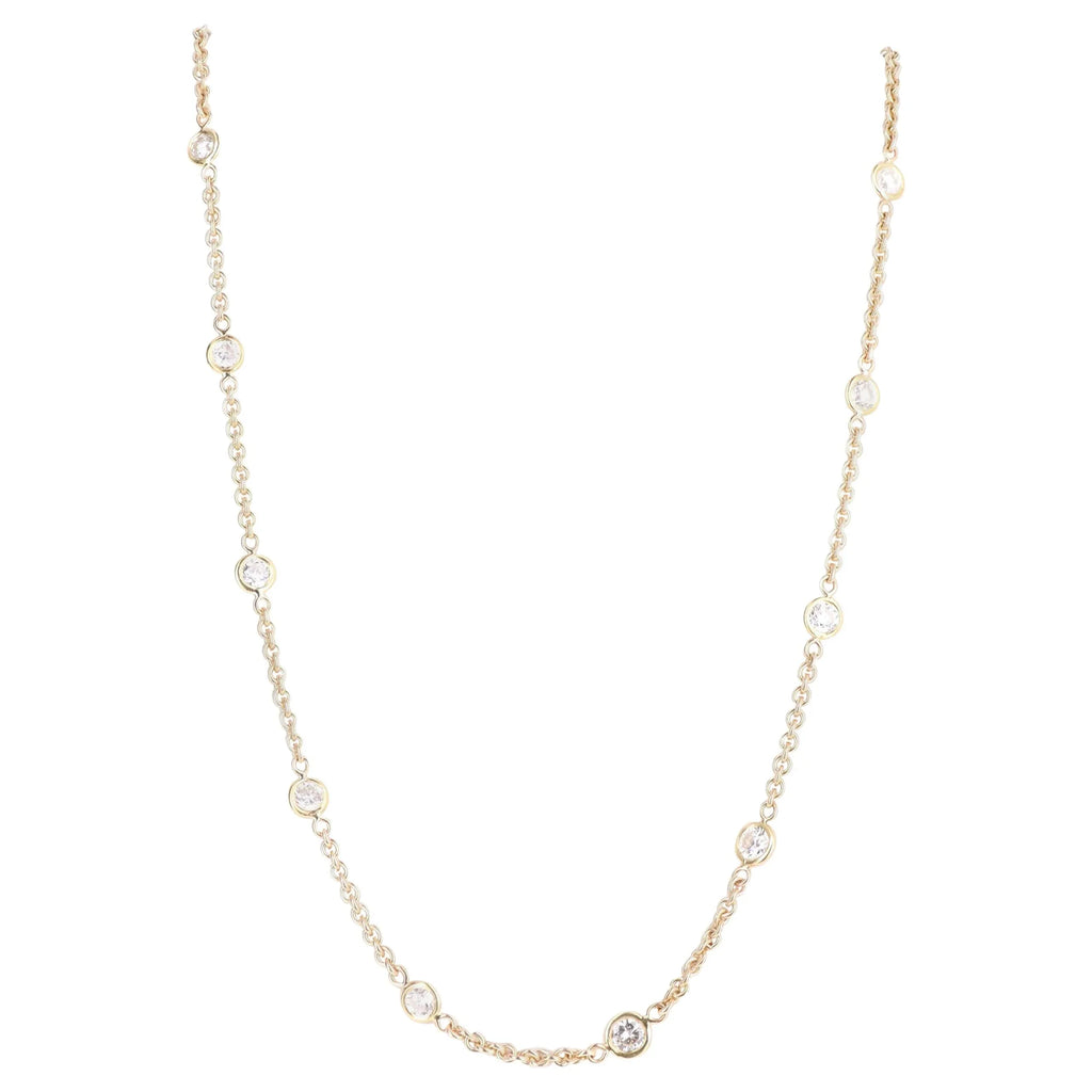 14k yellow gold, dby necklace, 0.65 carats natural diamond, 18 inch. - Shami Fine Watchmaking & Jewelry