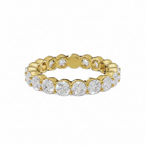 14k Gold Lab Round Brilliant Diamond Common Prong Eternity Band - Shami Fine Watchmaking & Jewelry
