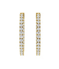 14k Gold Round Brilliant Lab Diamond Round hinged earrings. - Shami Fine Watchmaking & Jewelry