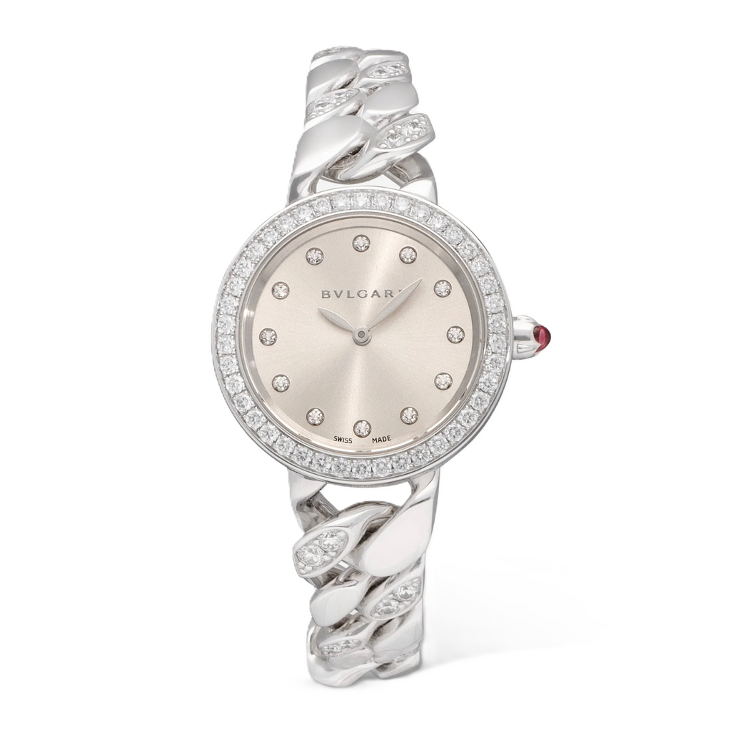 Bulgari Bulgari Catene 18K White Gold Silver Soleil Diamond Quartz Ladies Watch