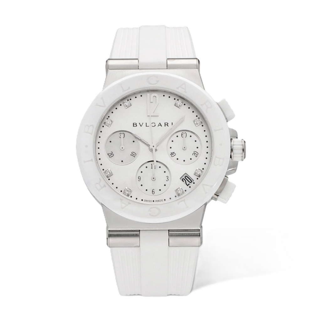 Bulgari Diagono Chronograph Mother of Pearl Diamond Automatic Watch
