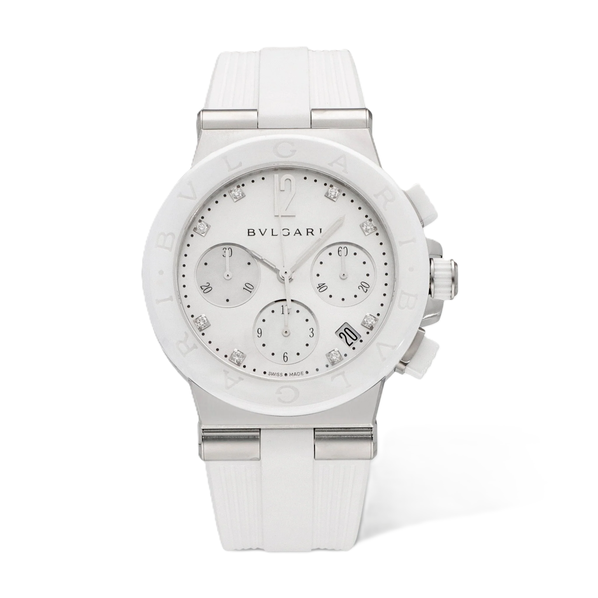 Bulgari Diagono Chronograph Mother of Pearl Diamond Automatic Watch