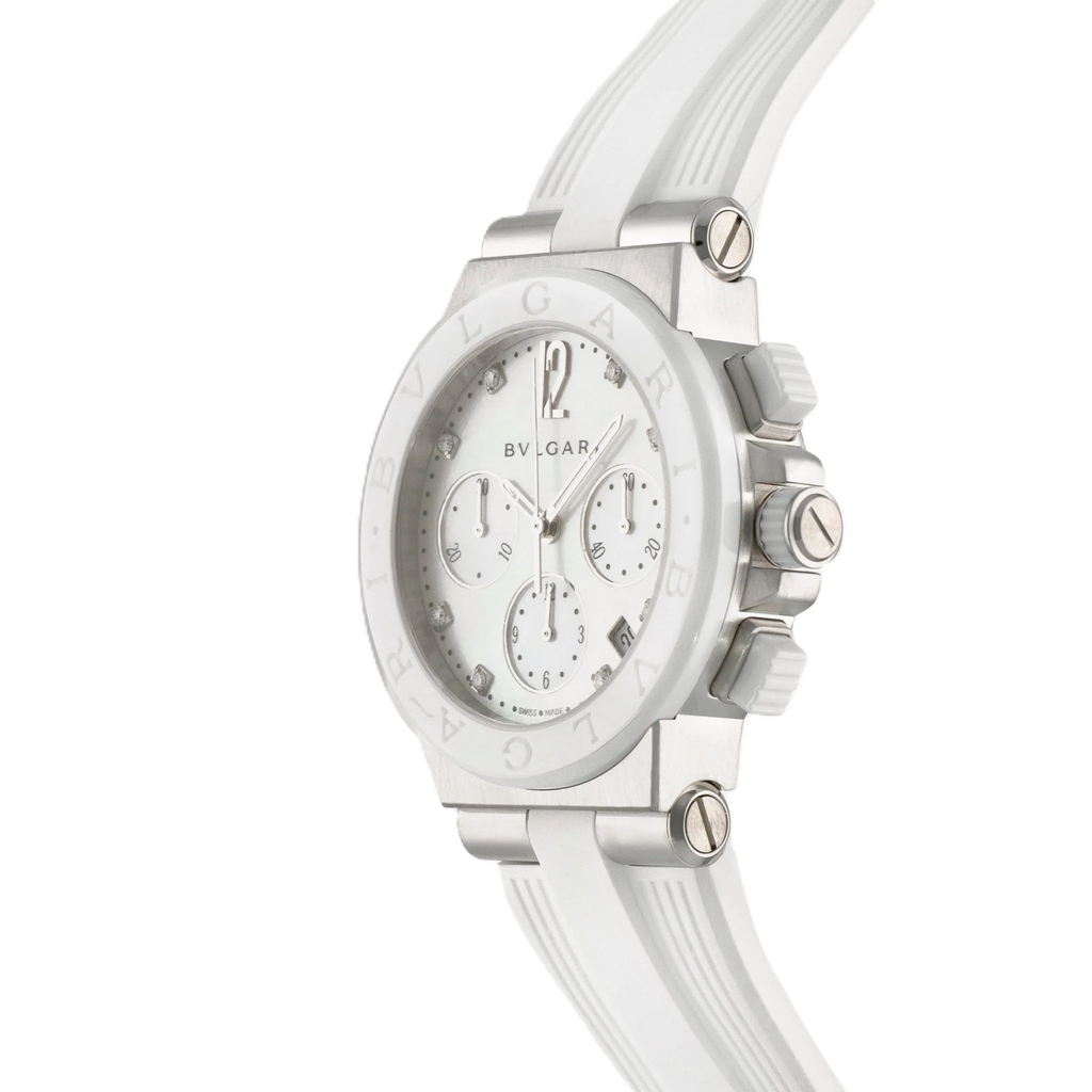 Bulgari Diagono Chronograph Mother of Pearl Diamond Automatic Watch