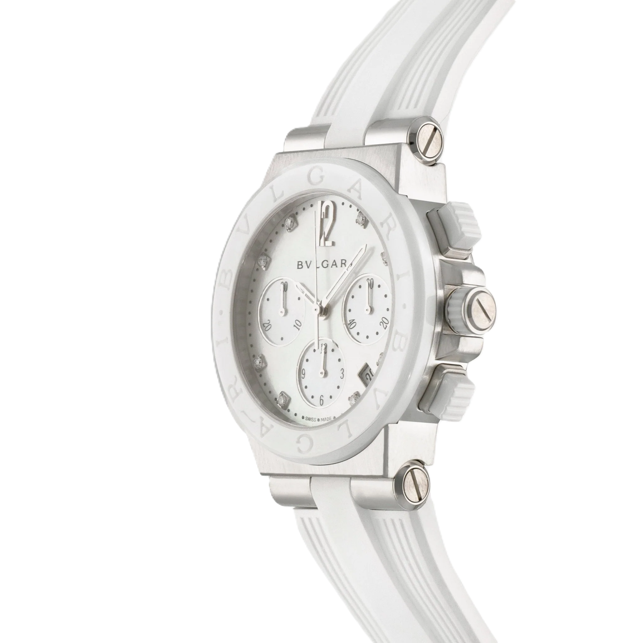 Bulgari Diagono Chronograph Mother of Pearl Diamond Automatic Watch
