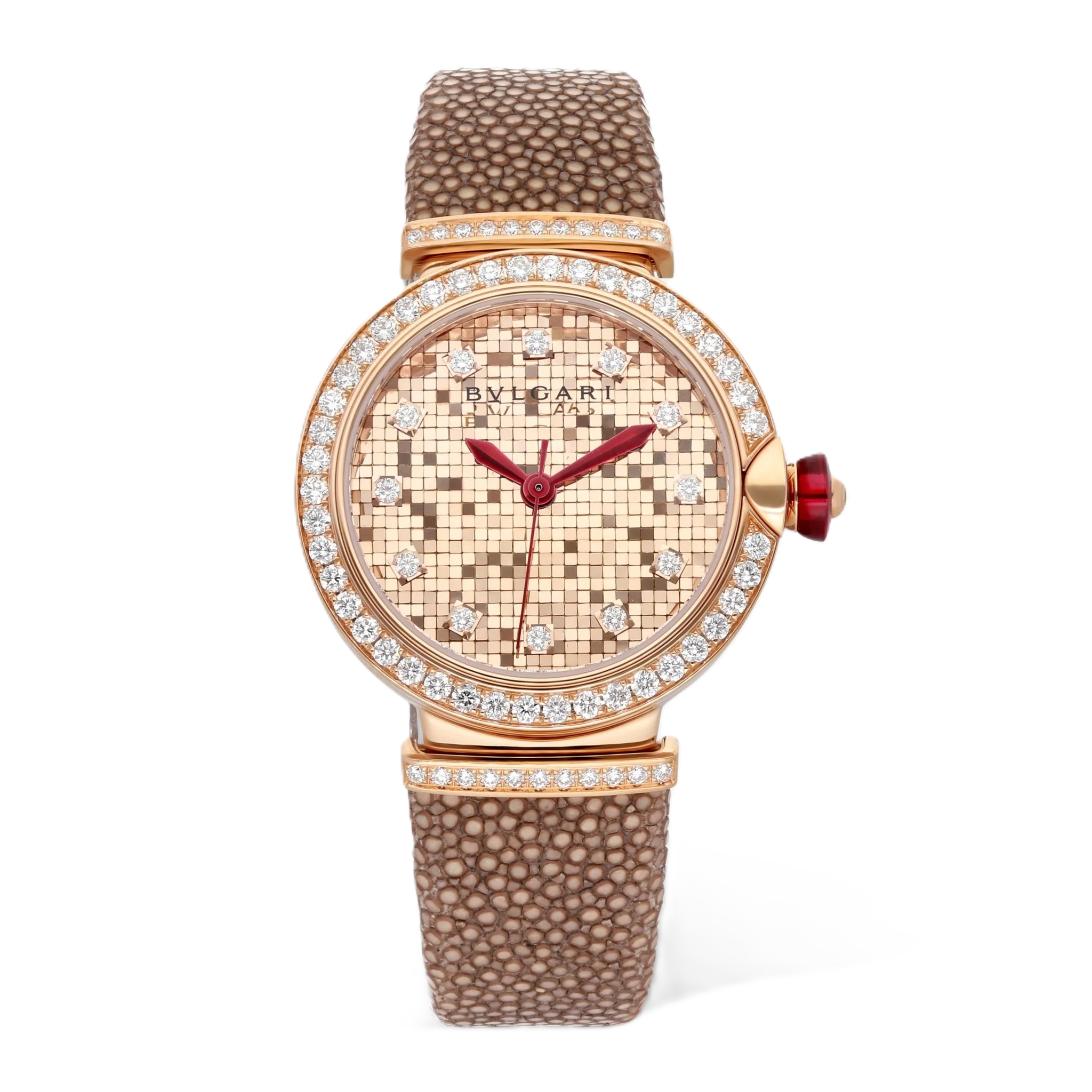 Bulgari Lvcea 18K Rose Gold 33mm Diamond Automatic Ladies Watch