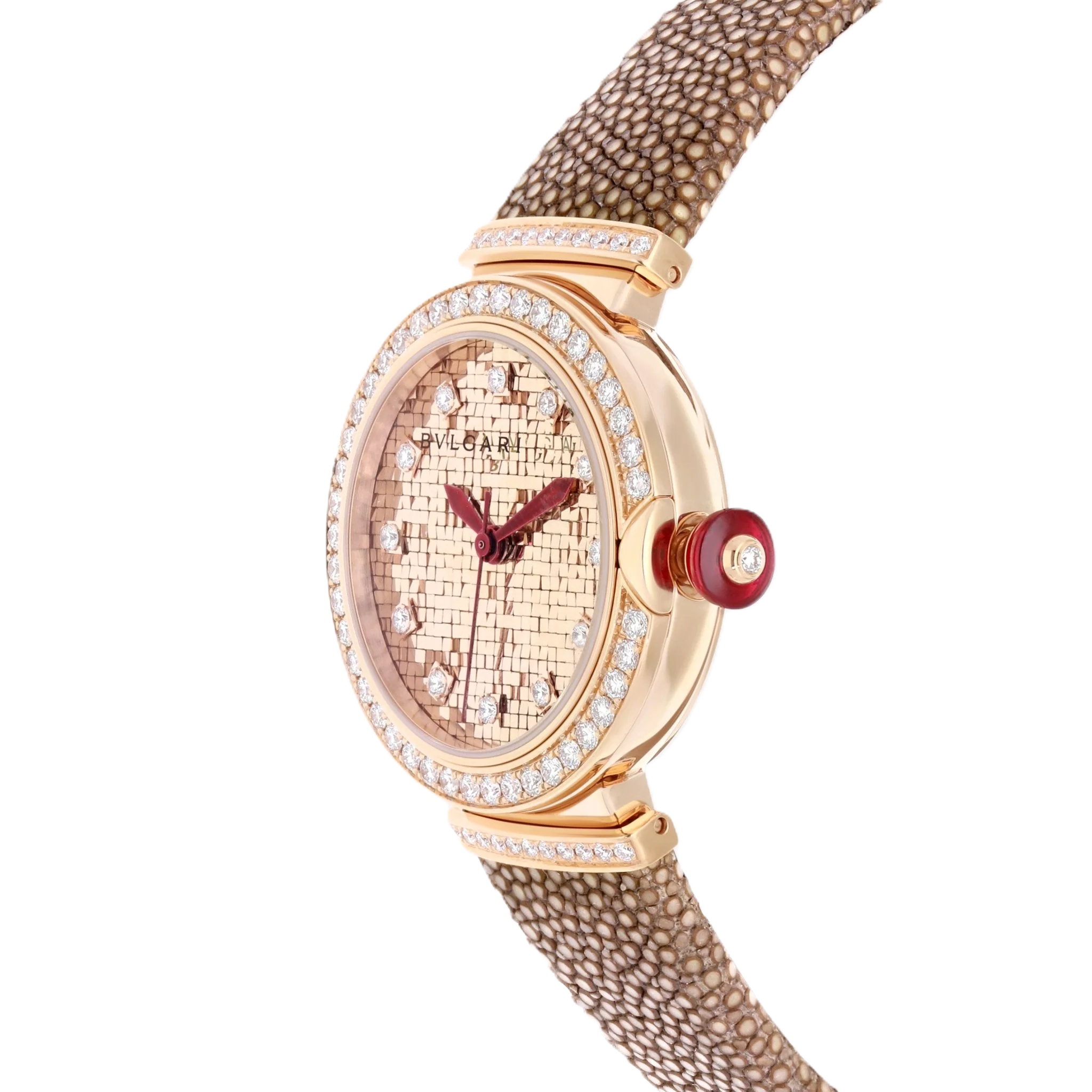 Bulgari Lvcea 18K Rose Gold 33mm Diamond Automatic Ladies Watch