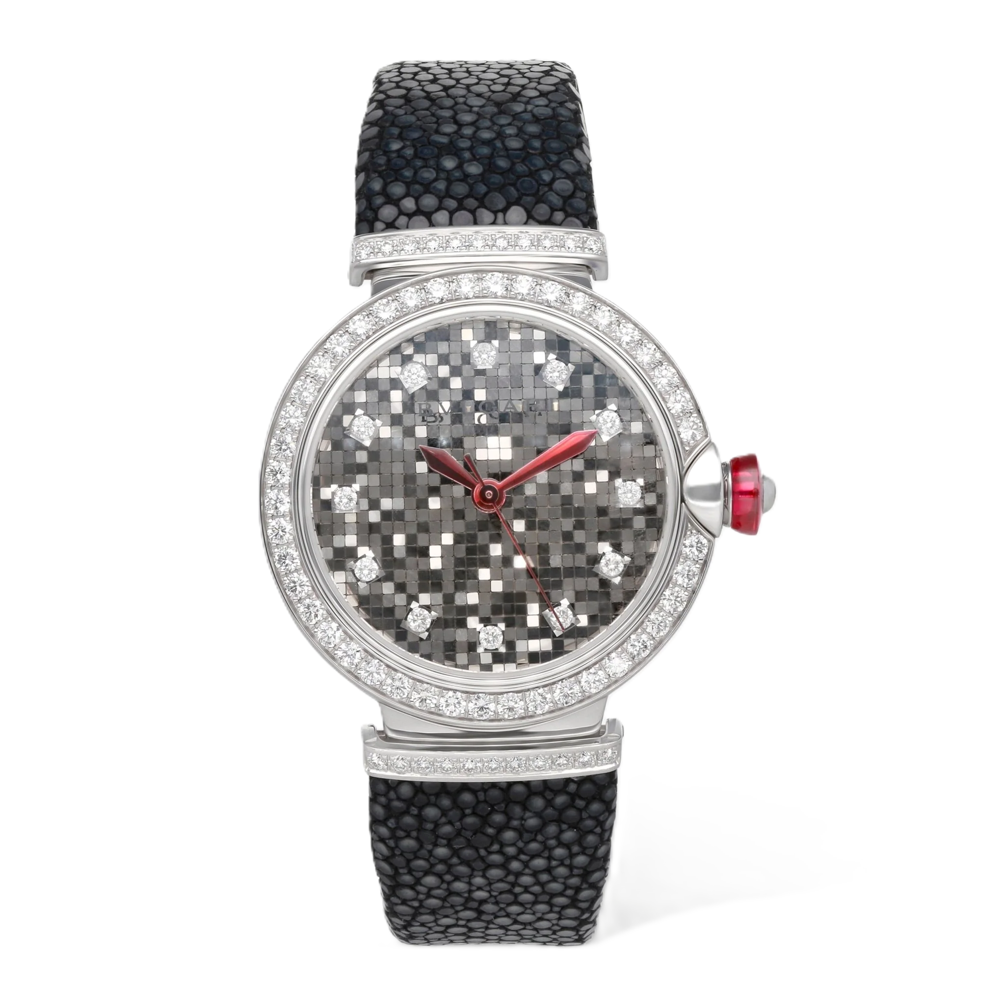 Bulgari Lvcea 18K White Gold 33mm Diamond Automatic Ladies Watch