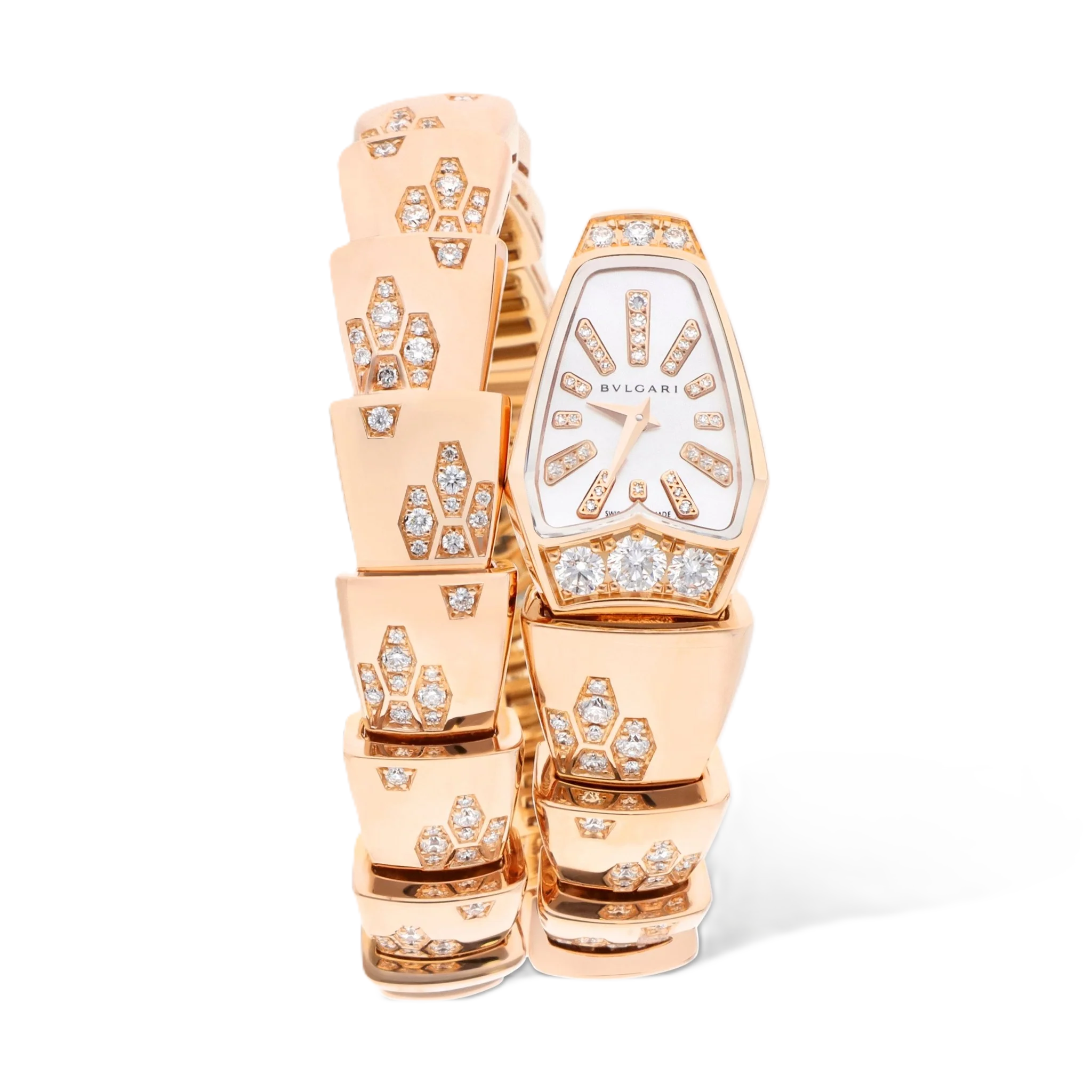 Bvlgari Serpenti 18K Rose Gold Diamond Quartz Ladies Watch
