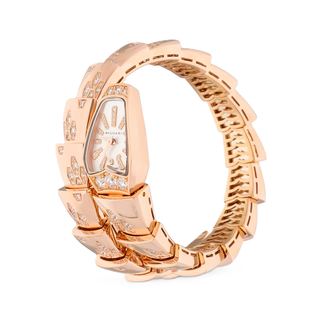 Bvlgari Serpenti 18K Rose Gold Diamond Quartz Ladies Watch