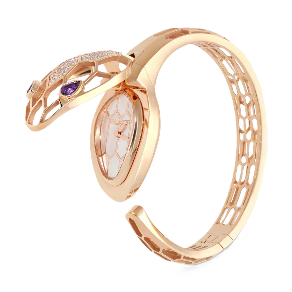 Bvlgari Serpenti Misteriosi Secret 18K Rose Gold Diamond Quartz Ladies Watch