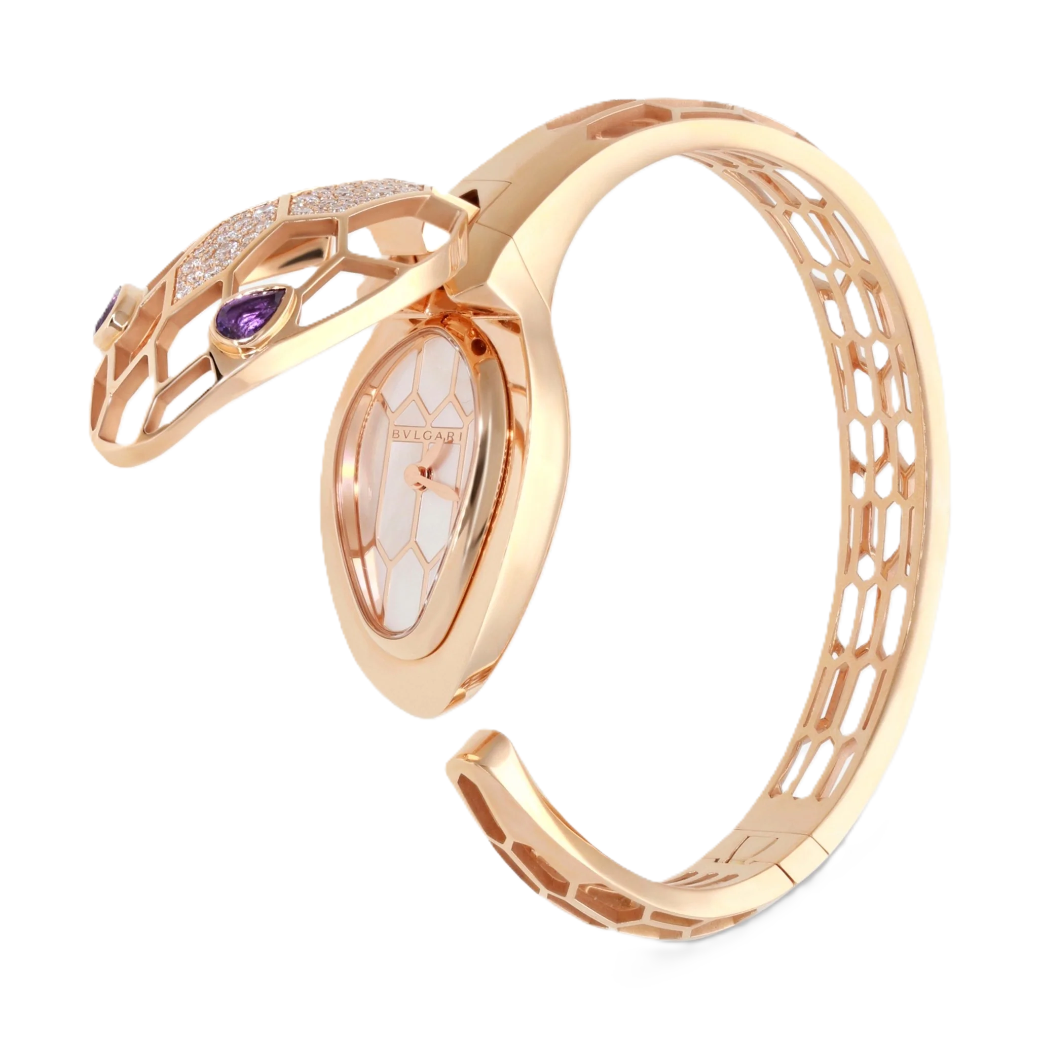 Bvlgari Serpenti Misteriosi Secret 18K Rose Gold Diamond Quartz Ladies Watch