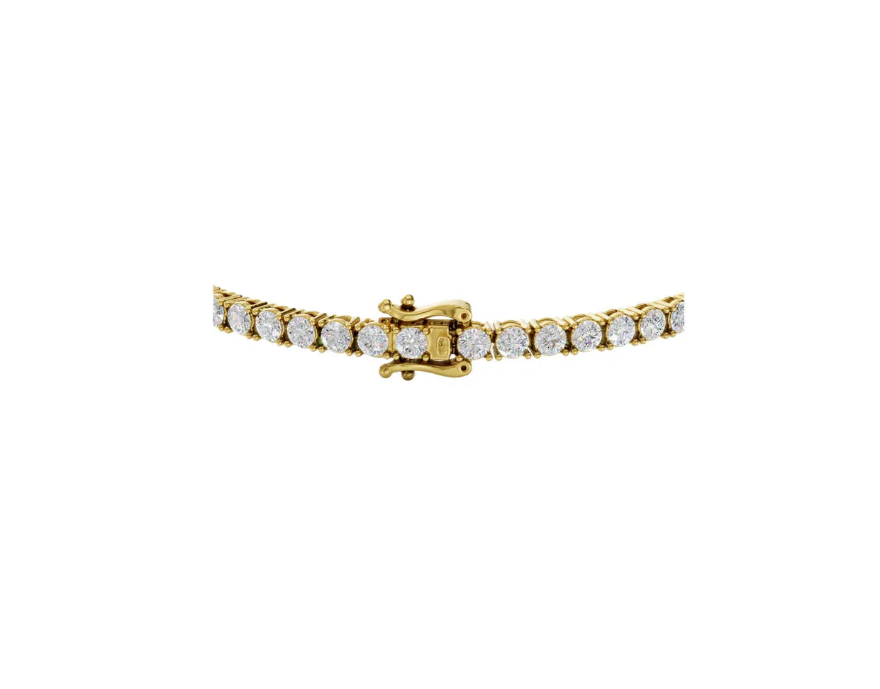 14k Gold Round Brilliant E/F, VS+ Lab Diamond 4-prong, 7 inch tennis bracelet with double lock - Shami Fine Watchmaking & Jewelry