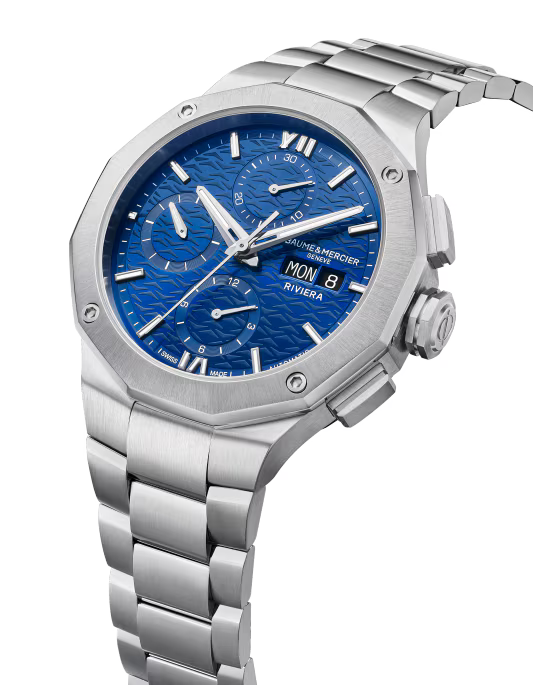 Riviera 10826 Automatic Chronograph, Date Display, 41 mm Steel Case & Bracelet