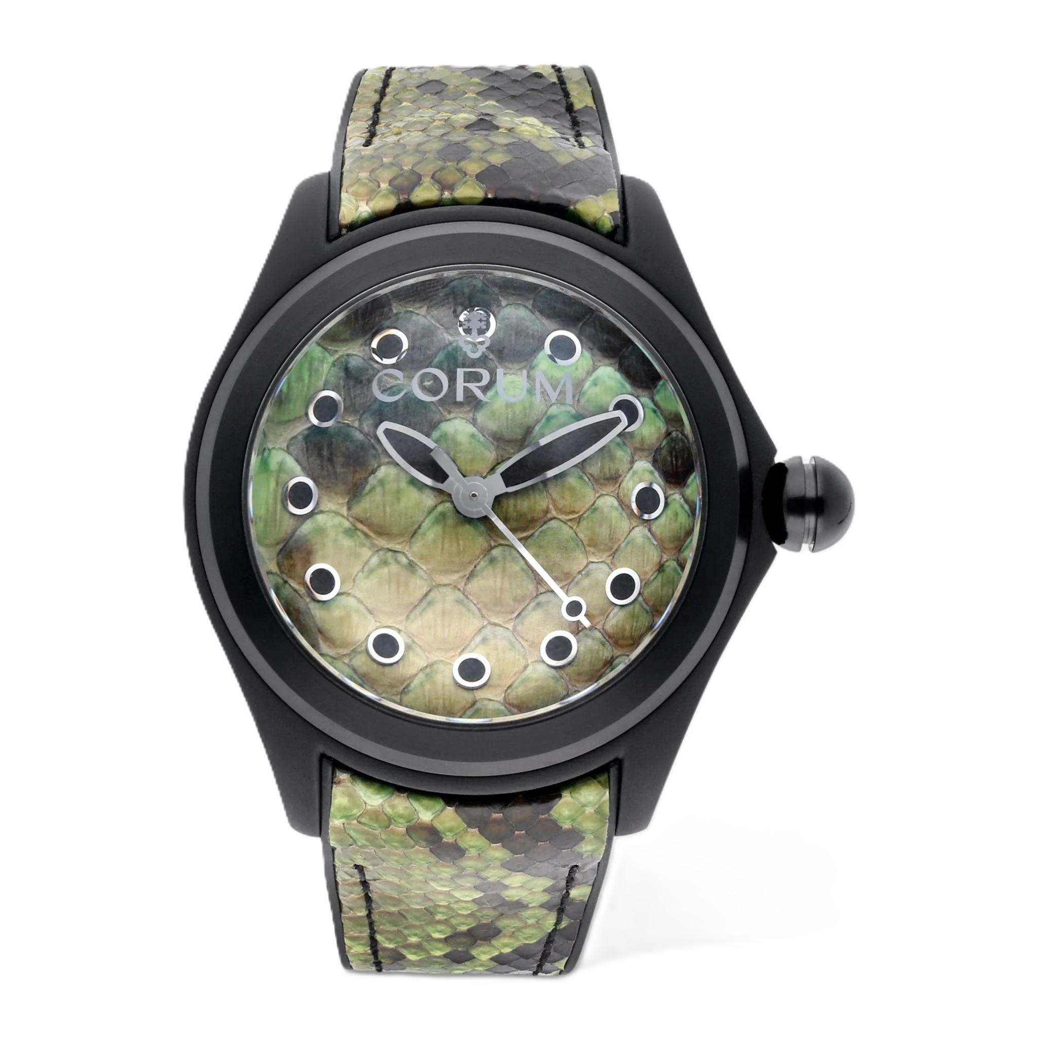 Corum Bubble 47 Green Python Limited Edition Stainless Steel Automatic Men's Watch