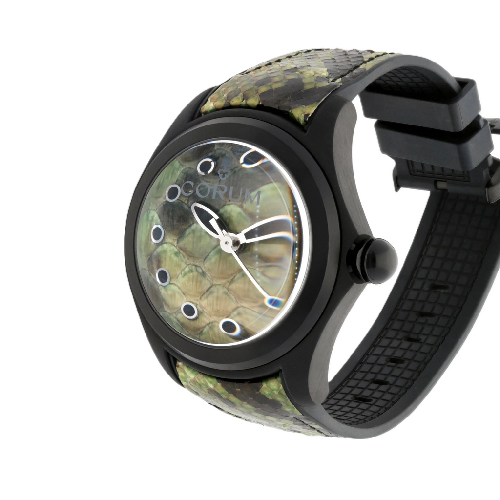 Corum Bubble 47 Green Python Limited Edition Stainless Steel Automatic Men's Watch