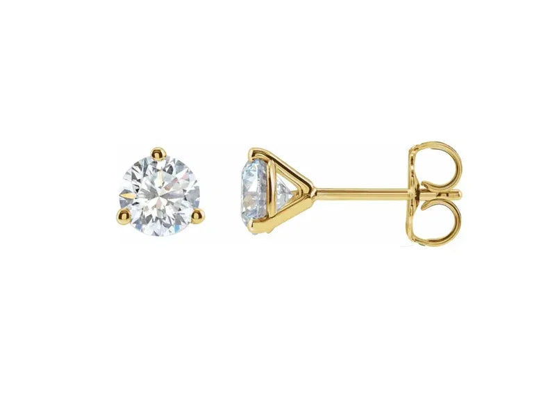 14k Gold IGI F/VS+ Round Brilliant Lab Diamond Stud Earrings - Shami Fine Watchmaking & Jewelry