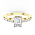 18k yellow gold IGI 3.00 carat F VS1 Emerald Cut Lab Grown Diamond Ring - Shami Fine Watchmaking & Jewelry