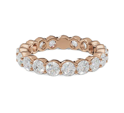 14k Gold Lab Round Brilliant Diamond Common Prong Eternity Band - Shami Fine Watchmaking & Jewelry