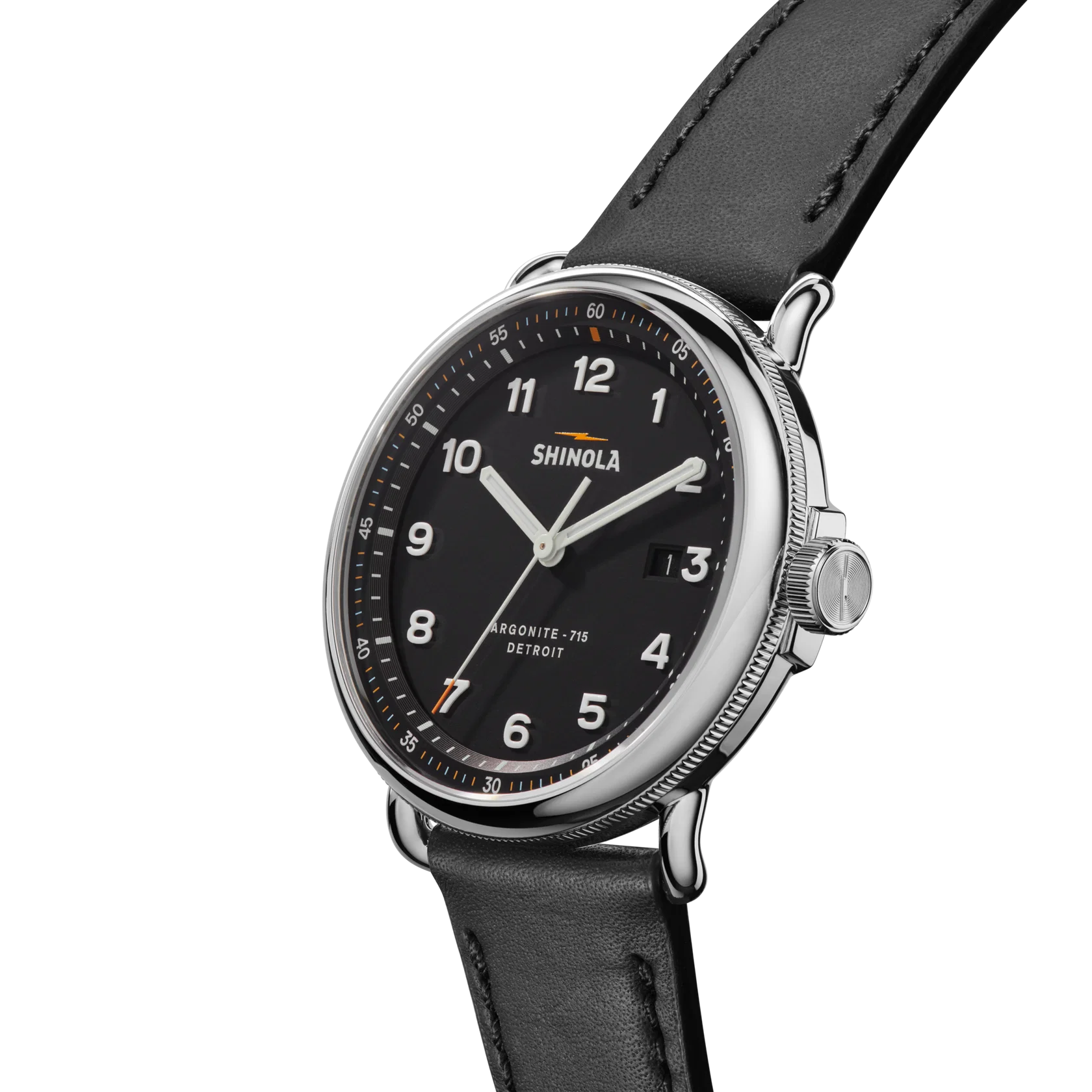 Shinola Canfield C56 quartz 43mm Black Dial, strap