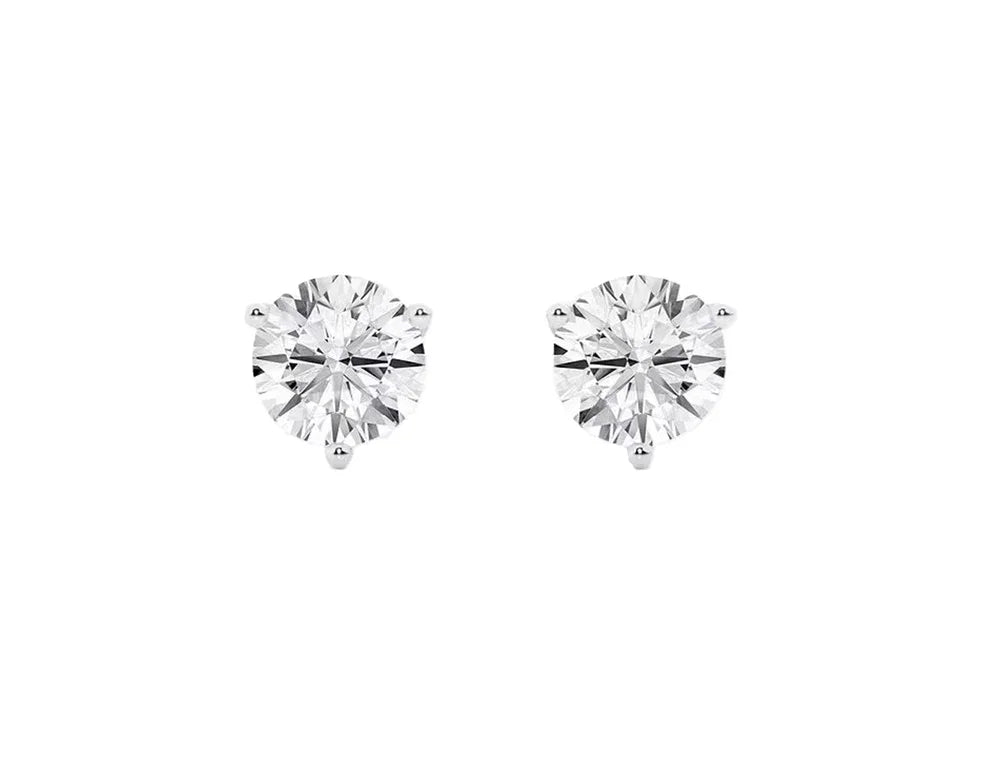 14k Gold IGI F/VS+ Round Brilliant Lab Diamond Stud Earrings - Shami Fine Watchmaking & Jewelry