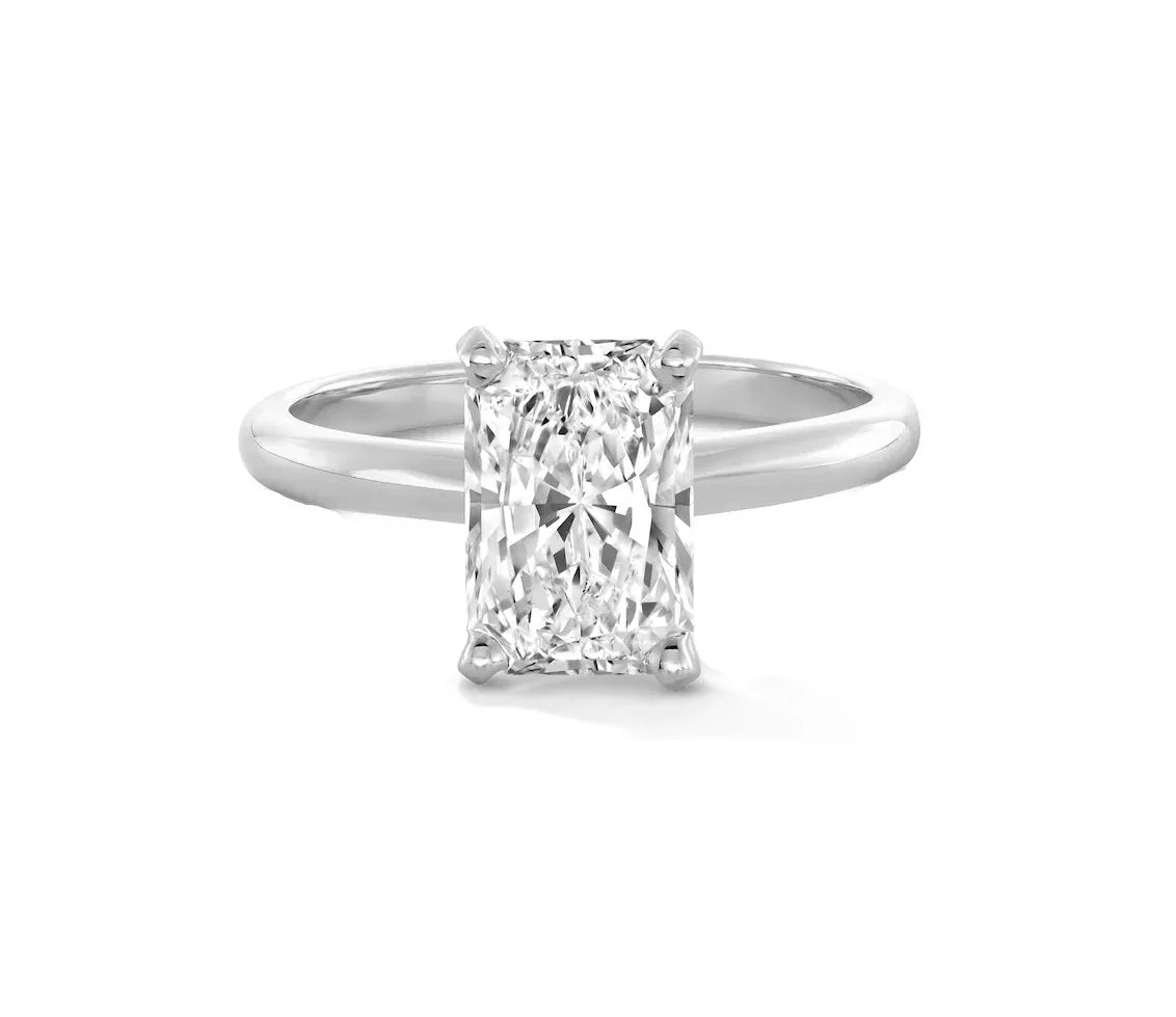18k White Gold IGI 3.04 carat E VVS2 Radiant Lab Diamond Ring - Shami Fine Watchmaking & Jewelry