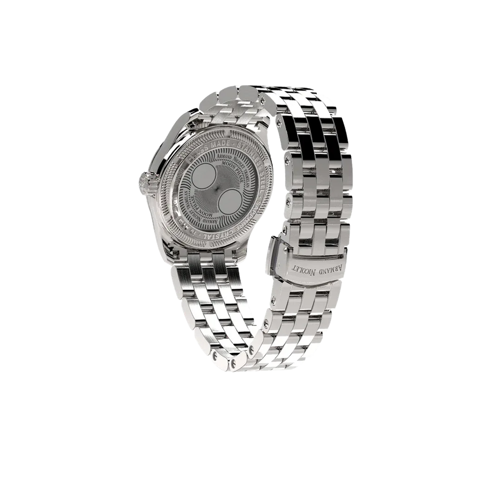 ARMAND NICOLET M03-4, Quartz Moon Phase Ronda 708 with Rose Volcanic Sand Dial - Shami Fine Watchmaking & Jewelry