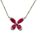18k white gold Genuine Ruby and Natural Diamond Butterfly pendant - Shami Fine Watchmaking & Jewelry