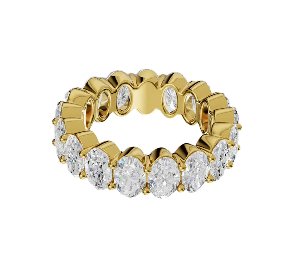 14k Gold Lab Oval Diamond Common Prong Eternity Band - Shami Fine Watchmaking & Jewelry