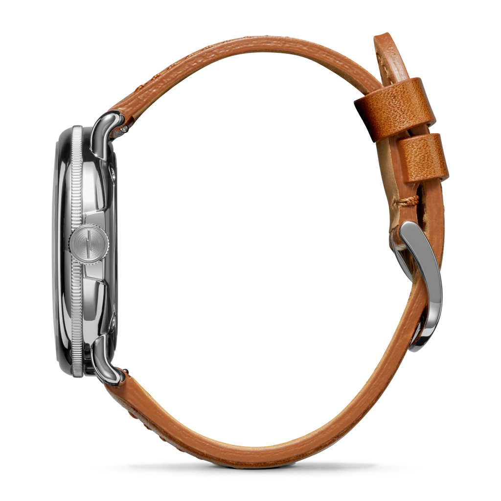Shinola Canfield C56 quartz 43mm Cream Dial, Red Rehaut, strap