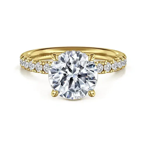 18k yellow gold IGI 3.00 carat F VS1 Round Brilliant Lab Grown Diamond Ring - Shami Fine Watchmaking & Jewelry
