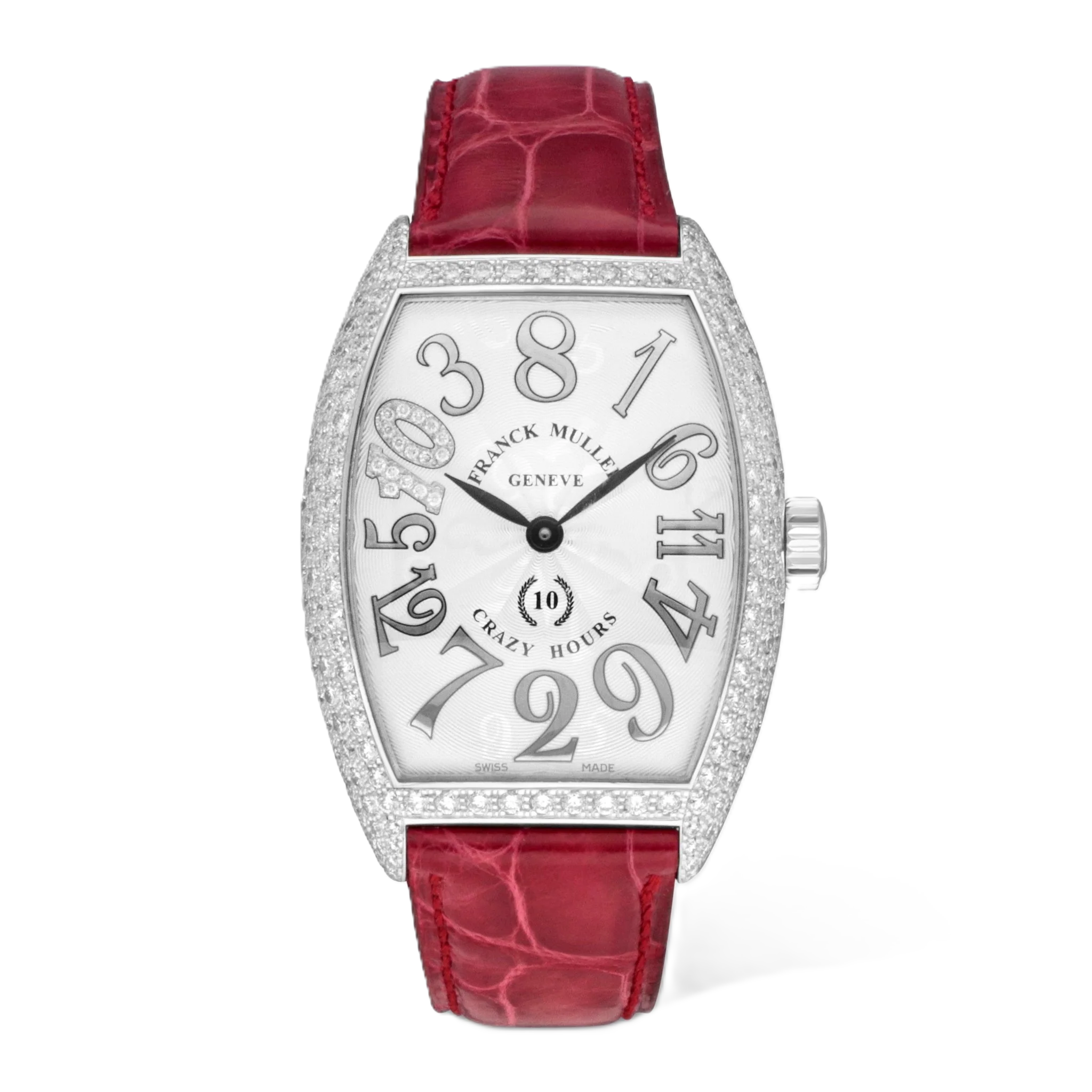 Franck Muller Cintree Curvex Crazy Hours 18K White Gold Diamond Automatic Unisex Watch