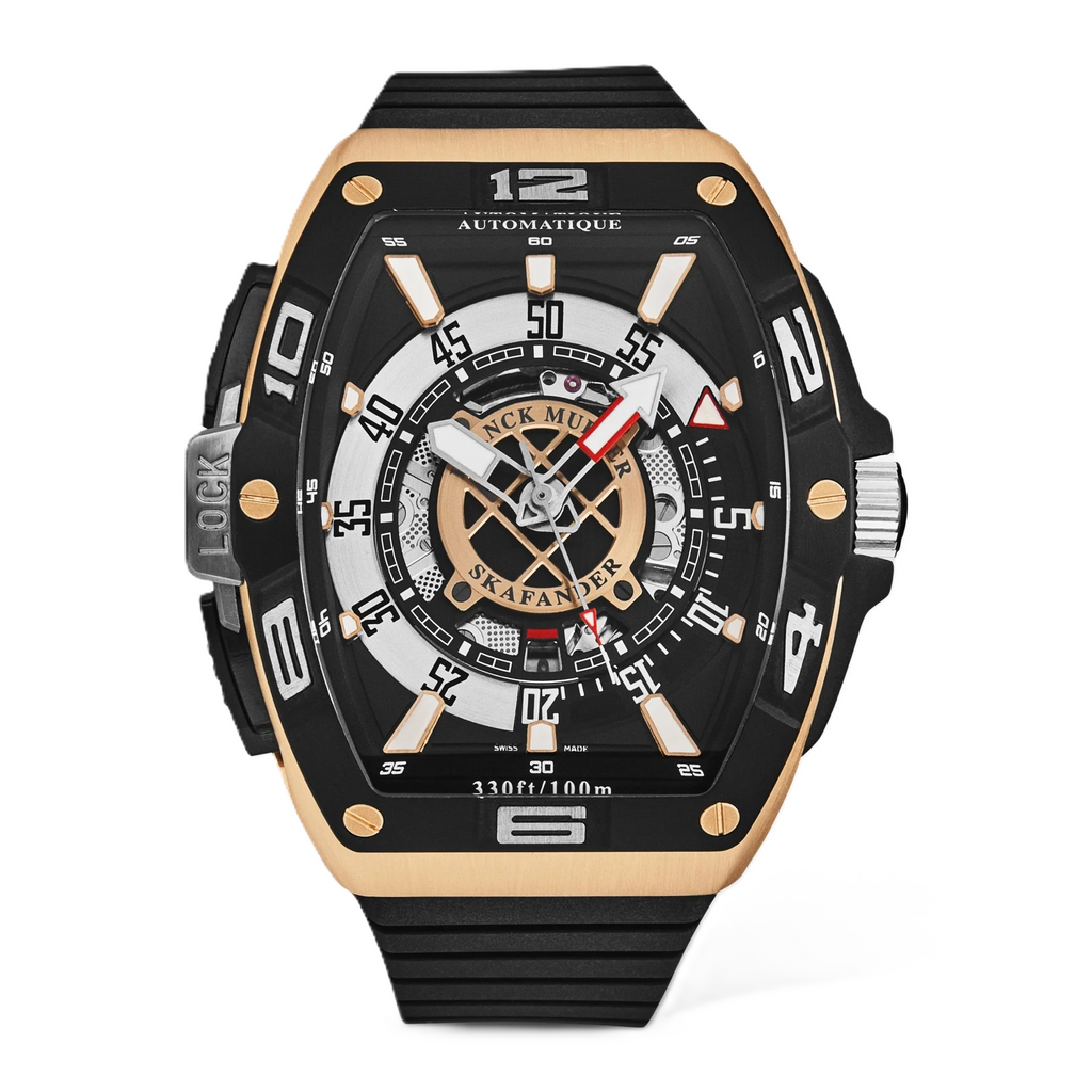 Franck Muller SkaFander Black Openworked 18K Rose Gold Automatic Men's Watch