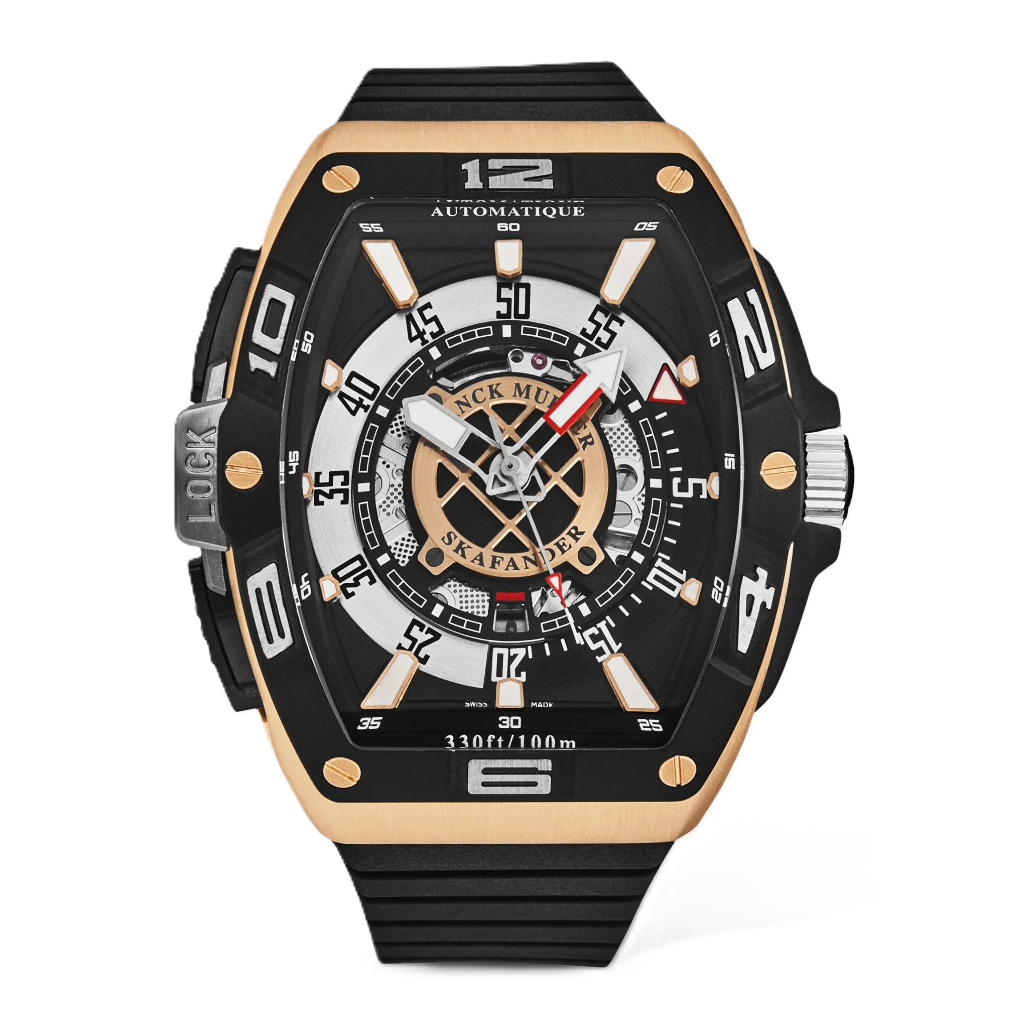 Franck Muller SkaFander Black Openworked 18K Rose Gold Automatic Men's Watch