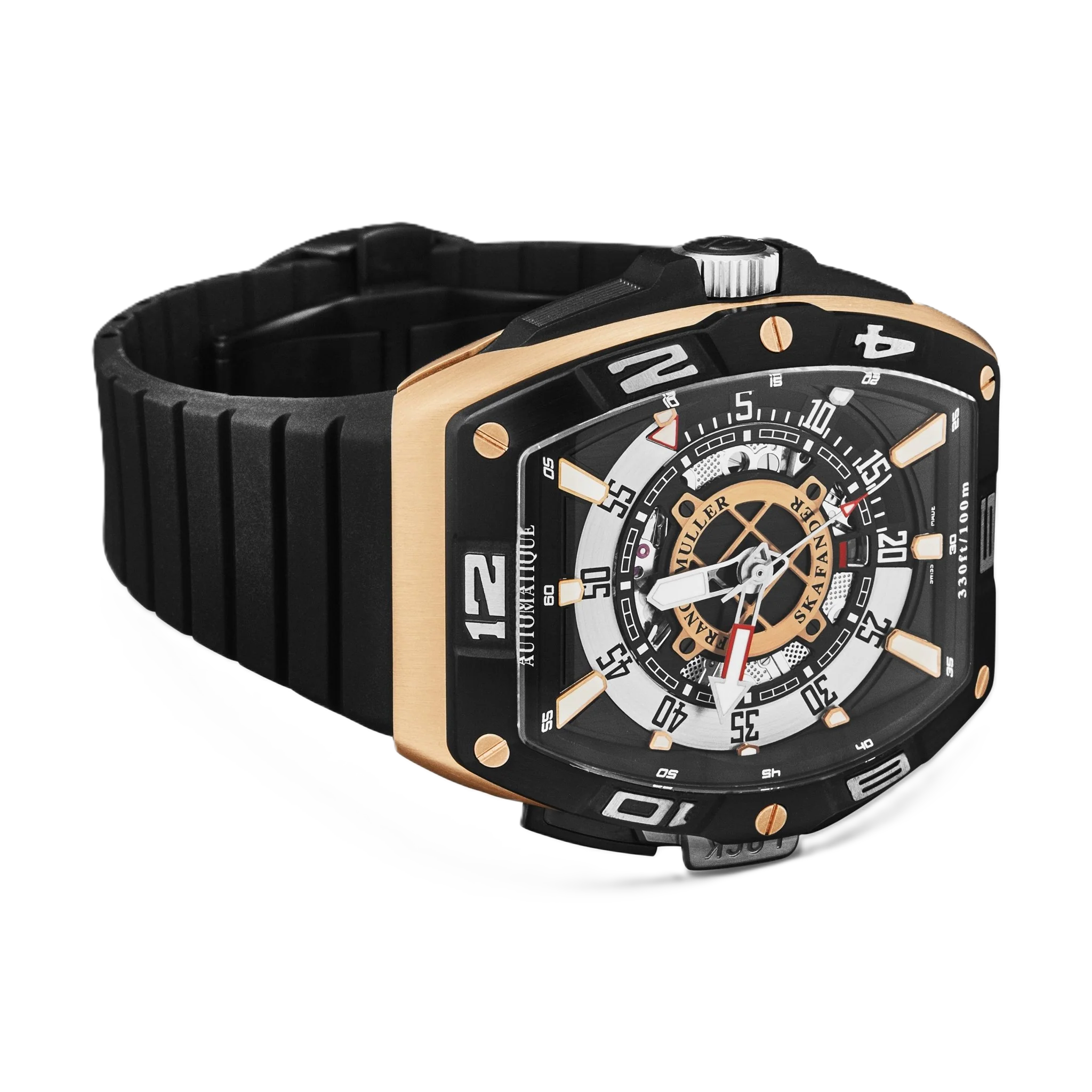 Franck Muller SkaFander Black Openworked 18K Rose Gold Automatic Men's Watch