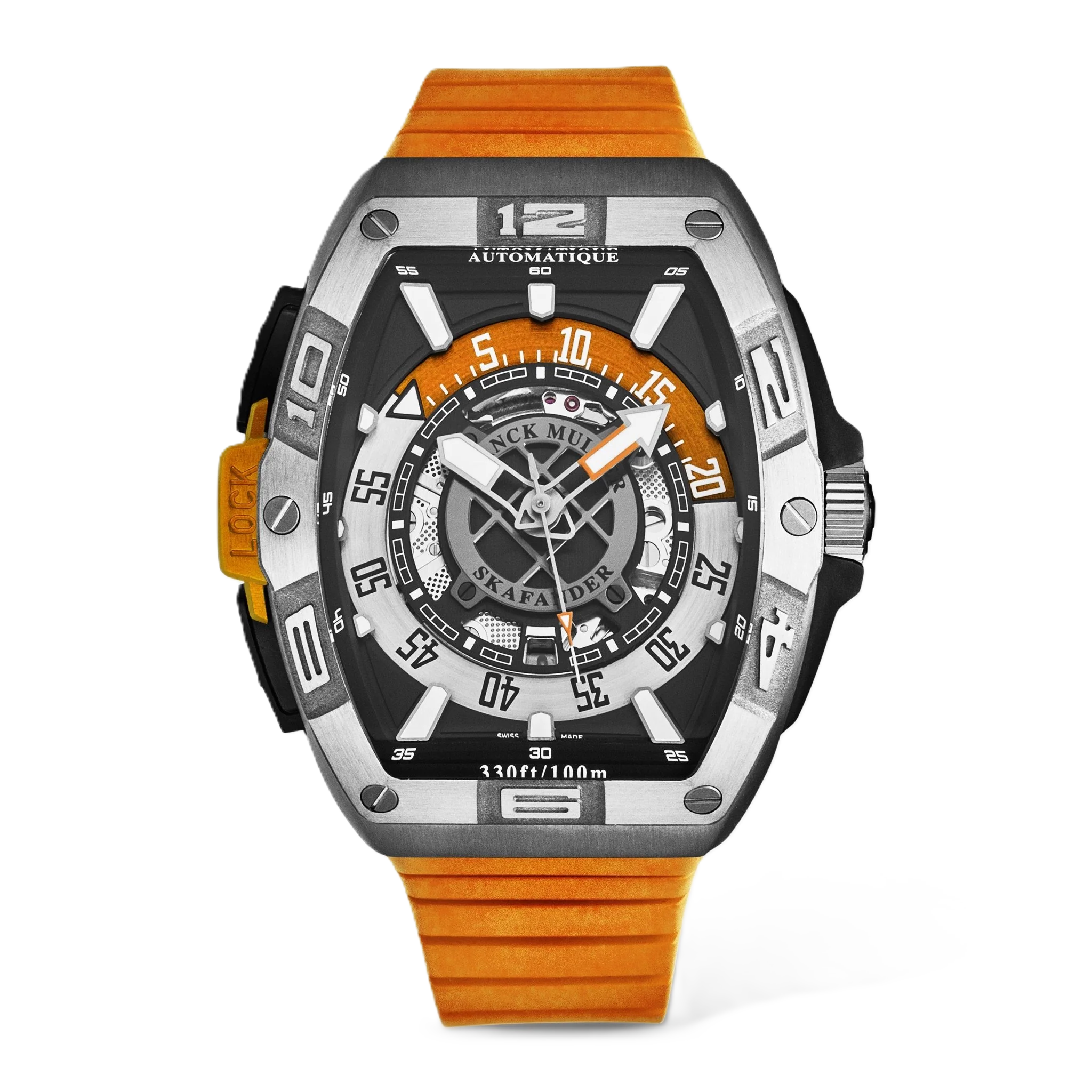 Franck Muller SkaFander Black and Orange Dial Automatic Men's Watch