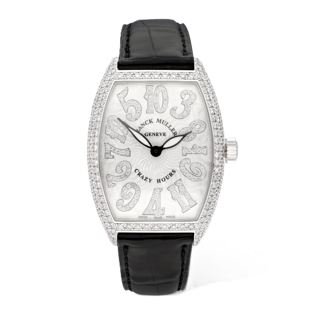 Franck Muller Cintree Curvex Crazy Hours Diamond Set Silver Dial Automatic Unisex Watch