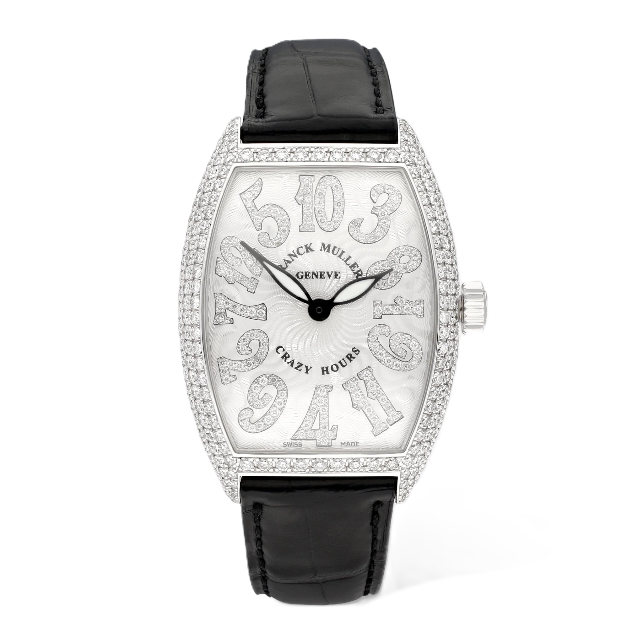Franck Muller Cintree Curvex Crazy Hours Diamond Set Silver Dial Automatic Unisex Watch