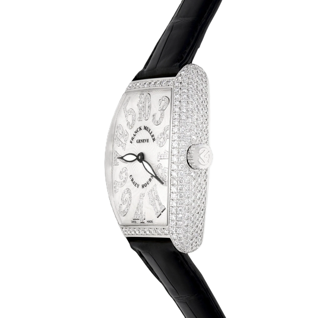 Franck Muller Cintree Curvex Crazy Hours Diamond Set Silver Dial Automatic Unisex Watch