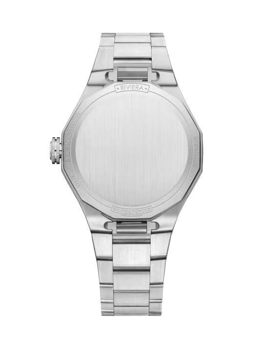Riviera 10729 Quartz, Date Display, Diamond-Set  33mm Steel Case & Bracelet