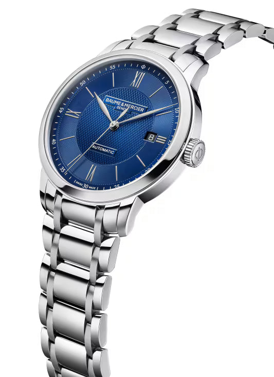 Classima 10880 40mm Steel Case & Bezel, Exhibition Back, Automatic, Blue Sun Dial, Steel Bracelet