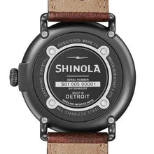 Shinola Runwell Argonite 1069 quartz 47mm black dial Gunmetal PVD, strap