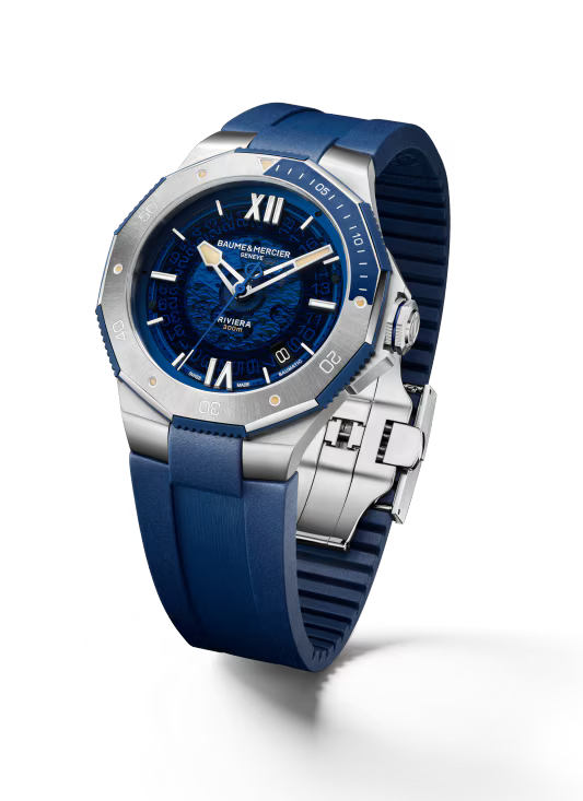 Riviera 10716 Automatic, Date Display, 42mm Steel Case, Rubber Strap